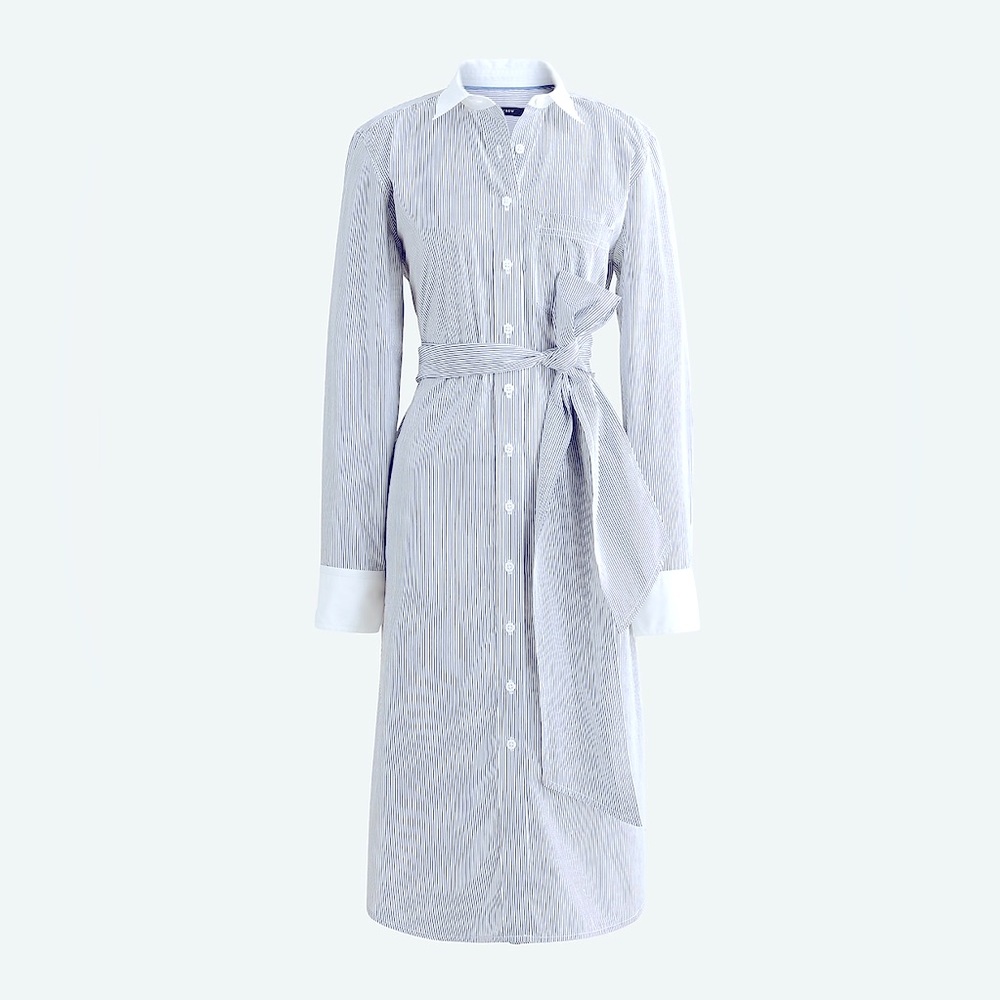 🆕 J.Crew Classic Fit Crisp Cotton Poplin Shirt Dress. Size Tall 16. T16.